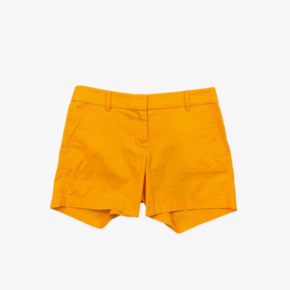 J Crew Shorts Womens 4 Orange Mid Rise Cotton 5 In Classic Chino Slant Pockets